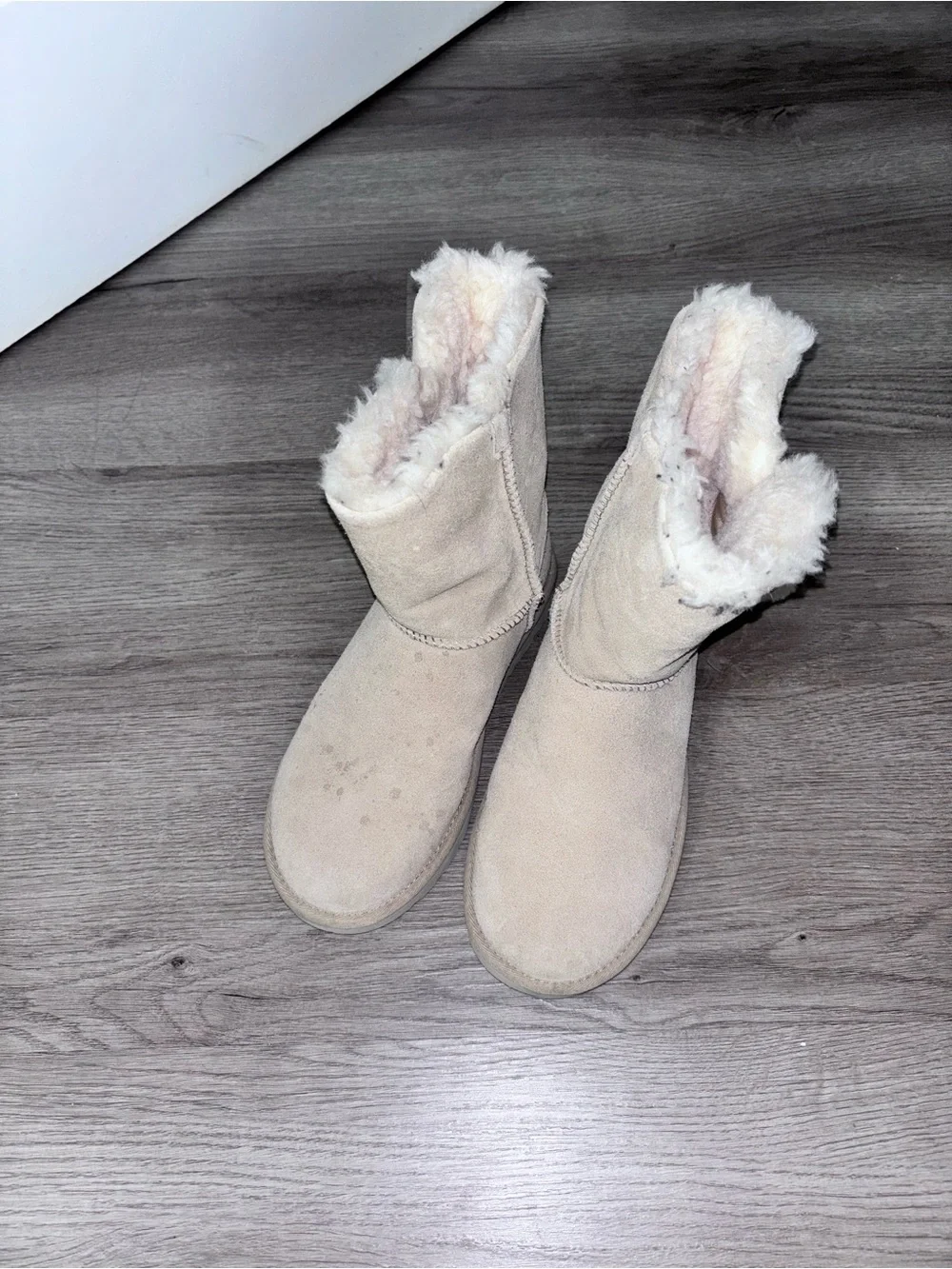 Women's UGGs Cream Boots with pendant detail